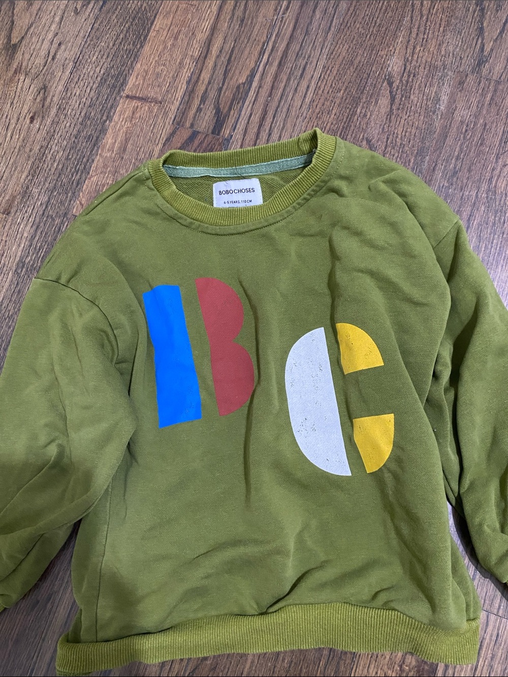 Bobo Choses Olive Sweatshirt with Multicolor Graphic